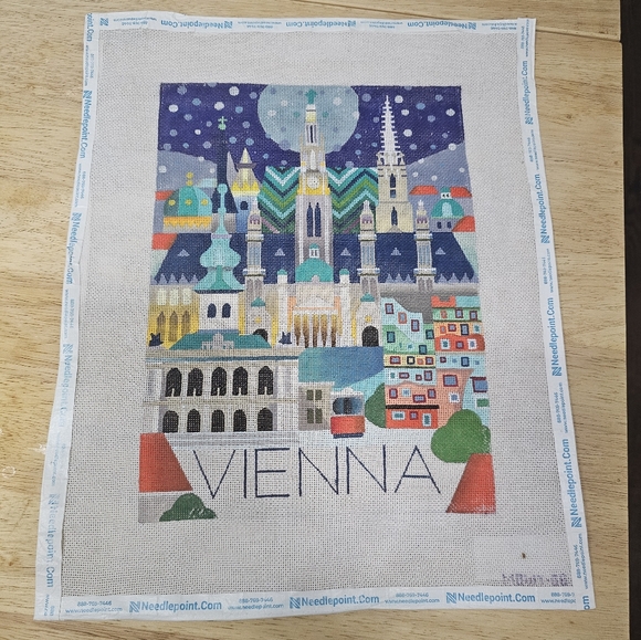 Other - World Travel Poster Vienna Needlepoint Canvas 18 Mesh